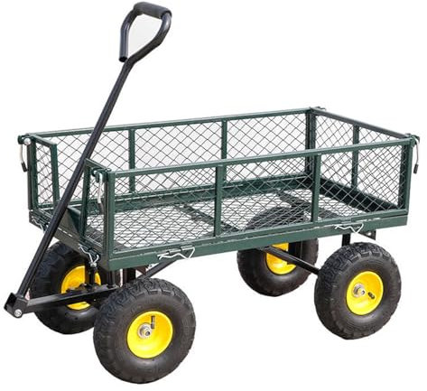 YHWKGZ Carretilla de Obra, Carro de 4 Ruedas Carretilla de Jardín, Carro de Jardín con Ruedas Silenciosas Todo Terreno, Capacidad de Carga Súper Resistente(47.2x11/120x28cm)