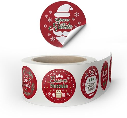 Etichette Adesive Regalo Natale – Maxi Etichetta Regali Merry Christmas - Adesivi Chiudi Pacchi Natalizie