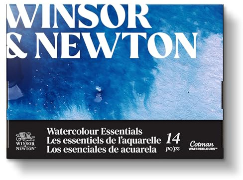 Winsor & Newton Cotman Watercolour Paint, Set of 10 x 5ml Tubes (includes 2 Brushes, Pad, Palette)