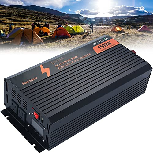 Inversor de onda sinusoidal pura DC 12v 24v 48v a AC 230v convertidor de voltaje 1000W 1500W 2000W 3000W 3500W convertidor de potencia adaptador de coche/inversor de coche,1500W-48V