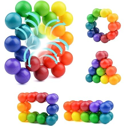 Giocattoli Sensoriali Fidget,Autismo Arcobaleno Fidget Ball,Cubi fidget,Stocking Stuffers Regali per 3-12 anni di età Giocattoli