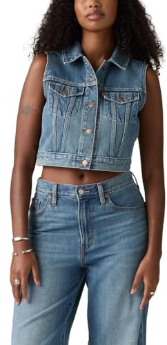 Levi's Women's Xs Vest, Compare Notes (Non Stretch), Large, Standard