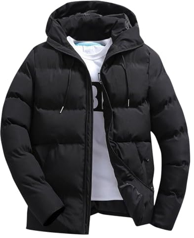 Genérico Abrigo Cálido para Hombre,Chaqueta De Pluma Hombre Parka Color Sólido Plumiferos Capucha Moda Chaquetas Plumas pan moderno y elegante Chaqueta cremallera Casual outwear