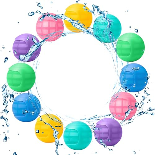 Sternstunde 12 Pezzi Gavettoni Riutilizzabili, Palloncini d’Acqua Auto-Riempimento Rapido in Silicone, Sicuri ed Ecologici per Bambini e Adulti, Giochi d’Acqua Estivi Piscina Spiaggia Giardino
