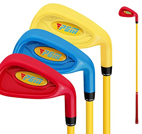 Mazze da golf per bambini 7# con albero in ferro e carbonio, ideali per bambini di 2-5 anni, per imparare a giocare a golf (giallo, per 4-5 anni)