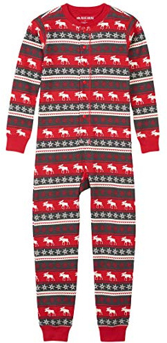 Hatley unisex - bebis Fair Isle Bear & Moose Family Union Suits Pyjamasset