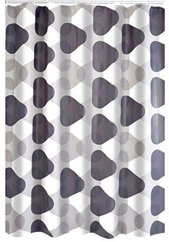 Ridder Triange Folien-Duschvorhang, 100% PEVA, grau, ca. 180x200 cm