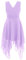 Freebily Enfant Robe de Soirée Cocktail Taille Froncée Double V Cou Asymétrique Robe Danse Ballet Fille Princesse Robes Bustier en Mousseline Doublure Satin Violet 14 Ans