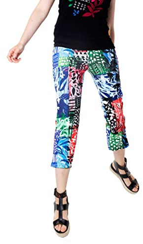 Mamatayoe Cromática Pantalón Capri Estampado con Cinturilla Elástica