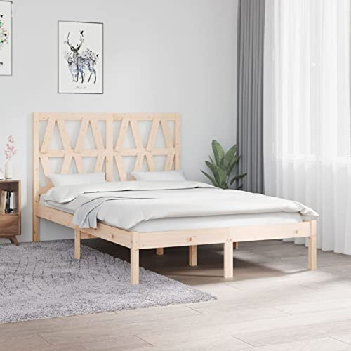 Tidyard Massiv träsäng, sängram, seniorsäng, träsäng, dubbelsäng, balksäng, komfortsäng, futonsäng, ungdomssäng, lantlig säng, gästsäng, säng, säng för sovrum, furu, 120 x 200 cm