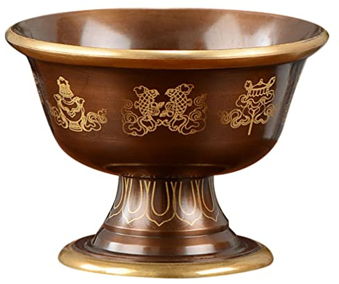 Cabilock Ciotola Per Fumigazioni in Rame Ciotola Rituale Contenitore Per Acqua Coppa Per Offerte Buddista Decorativa Per Tempio Offerta D'acqua