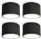 SSC-LUXon 4 Stück CELI-WX Spot Lampen Badezimmer LED schwarz inklusive Leuchtmittel GX53 230V - Aufbauspot IP44 neutralweiß 6W