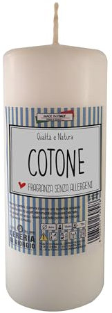 Candela profumata al cotone Ø 6 cm h. 15 cm - Senza allergeni