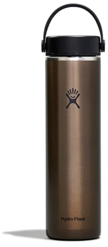 Hydro Flask - Lightweight Water Bottle 710 ml (24 oz) Trail Series - Vacuum Insulated Stainless Steel Reusable Water Bottle with Leakproof Flex Cap - Wide Mouth - Obsidian