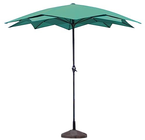 WYRMB Ombrellone da giardino Ombrellone da patio Ombrellone da patio con base serbatoio acqua inclusa Colonna in acciaio Ombrello esterno Manovella aperta 8,2 piedi Base riempibile a 8 stecche