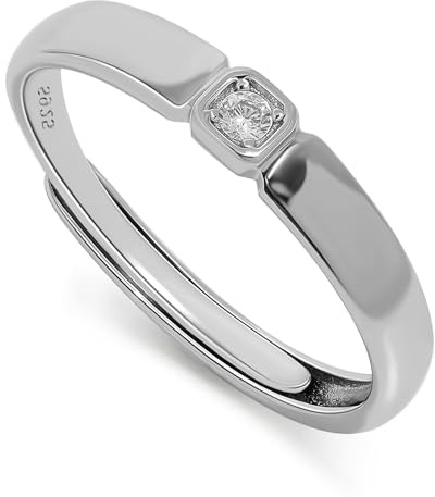 Meissa Juego de Anillos de Boda de Plata de Ley Ajustables para Parejas, Hombres y Mujeres, Juego de Anillos de Promesa de Compromiso para Parejas, Hombres 3.0mm