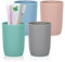 Hebaogugu Zahnputzbecher, Stapelbare Kunststoffbecher 4er Pack 280 ml, Wiederverwendbare Kunststoff-Wasserbecher für Küche, Bad, Bunte Mundspülbecher für Erwachsene, Kinder(Multi)