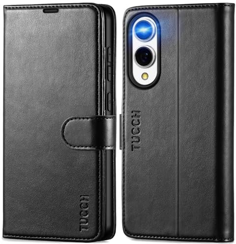 TUCCH Funda para Galaxy S25 Edge 5G, Cáscaras Protector, Bloqueo RFID Ranura para Tarjeta Cierre Magnético Funda Cuero PU Carcasa TPU Antigolpes Compatible con Galaxy S25 Edge (6,7) 2025, Negro