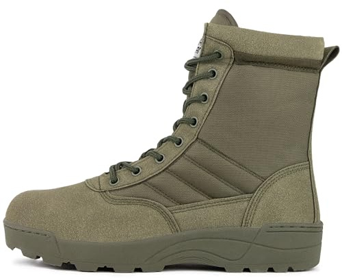 Savage Island Guardian Tactical Combat Boots – Side Zip & Lace Up Breathable Military Patrol Boots for Police, Outdoor, Cadets & Security
