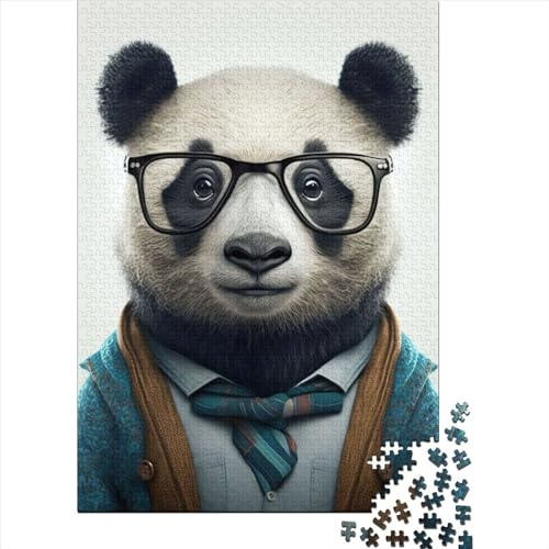 Rompecabezas de 1000 Piezas con diseño de Panda Hipster Vestido, 1 Cuadrado, para Adultos. Juego Educativo de Papel para niños. 38 x 26 cm / 1000 Piezas.