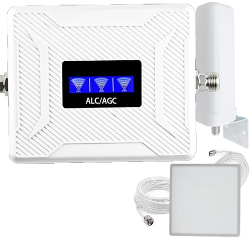 Amplificatore di Segnale Mobile Band1/3/8, Ripetitore di Copertura 2G/3G/4G per Bande 900/1800/2100MHz