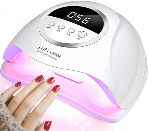 GRILLIN UV LED Nail Lamp,UV Nail Dryer 320W UV Lamps for Gel Nails with 4 Timer and with 72Pcs Lamp Beads Home and Salon Use, Fast Drying Technology for Perfect Nails