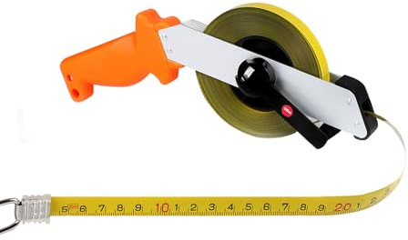 EFUTURETIME Massband 50 Meter, Metrisch Metall Maßband, Stahlbandmaß, Hohe Präzision Rollbandmaß für Häuser, Gärten, Baustelle, Großprojekt Messung