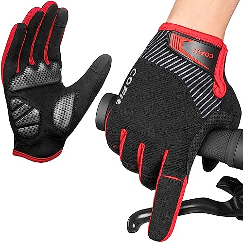 COFIT Gants Vélo Doigts Complets Hommes Femmes, Antidérapants & Gel Antichoc, Tactiles et Respirants, pour Cyclisme/VTT/Vélo Route