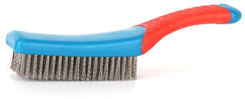Wire Brushes for Rust Removal - Stainless Steel Wire Metal Brush for Cleaning Concrete, Paint Remover for Concrete & Grill Rust Remover with Ergonomic Handle (15.5x3.5cm)