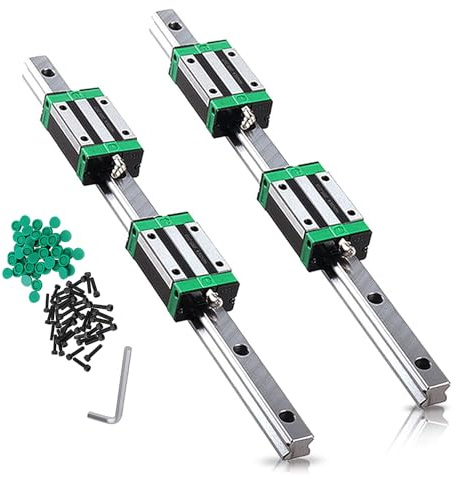 CNCMANS HGR20 Linearführung Linearschiene 2Stück HGR20-600mm Führungsschiene mit 4Stück Hohe Präzision HGH20CA Linearlager Lagerblock, CNC Teile für 3D Drucker (linearführung HGR20 600mm)