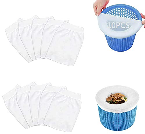 DONGSZQ Calzini da Skimmer per Piscina,10 Pezzi Filtro Skimmer per Piscina Pool,Calze da Filtro per Piscina,per Cestello da Piscina,Filtrare Foglie,Schiuma,Capellie Altri Articoli Vari (10)