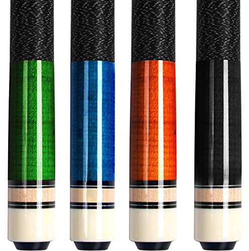 AKLOT Pool Cues,Set of 4 Pool 58 Cue Sticks Canadian Maple Wood Cue Stick for Professional Billiard Players 18 19 20 21 oz