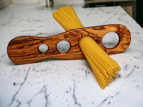 Spaghetti Doser | Handcrafted Olive Wood Spaghetti Measuring Tool | Pasta Portion Control for 1-4 Servings | Durable and Eco-Friendly Kitchen Accessory | Natural Wood Grain Design
