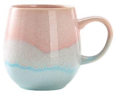 YDoLimmer500ml Große Kapazität Kaffeetasse Becher Mit Griff Teetasse Kakaobecher Cappuccinotasse Home Office Geschenk (Rosa+hellblau)