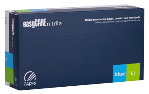 EASYCARE Nitrilhandskar, 100 stycken, storlek L, blå/låda med 100 handskar