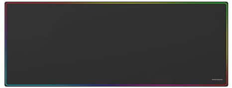 Mars Gaming MMP224, Tappetino Gaming XXL 880x330mm, Bordo Rainbow, Base Antiscivolo in Gomma Naturale, Superficie Nanotextile ad Alta Precisione, Tappetino Flessibile, Nero