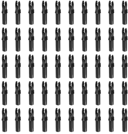 sourcing map Archery Arrow Nocks Plastic Carbon Arrow Inserts .244/6.2mm for DIY Hunting Shooting Compound Recurve Bow(Black, Pack of 50)