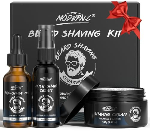 Kit Da Barba Da Uomo, 3 Pezzi, Cesto Regalo per Natale, Compleanno, San Valentino, Festa Del Papà, Kit Da Barba Da Uomo per Papà, Uomini, Marito, Fidanzato