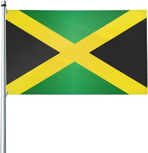 Flagga 90 x 150 cm, Jamaica hållbara flaggor personliga vimpel banderoller för utomhusdäck inomhus