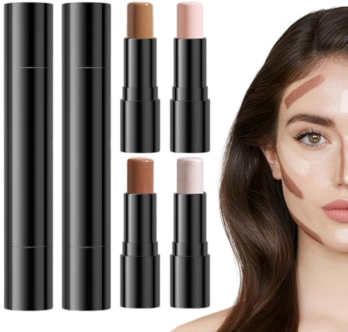 LQUYTA 2 Stück Contour Highlighter Blush Sticks, contouring stick, Creme Contour Bronzer Stick für Wangen Augen Lippen, Flüssigkontur Gesicht Highlighter Make-up