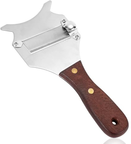 Truffle Slicer Shaver, Stainless Steel Adjustable Thickness Truffle Grater with Wooden Handle & Hang Hole Multi-Purpose Kitchen Tool for Chocolate Garlic Cheese Mushrooms Girolle