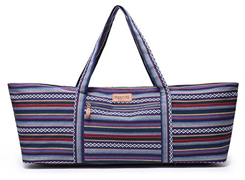 ELENTURE Large Yoga Mat Bag for Women Men, Travel Gym Bag for Pilates Office Beach Workout, Yoga Mat Tote Carrier with Mat Strap for 1/4 1/2 Thick Exercise Yoga Mat