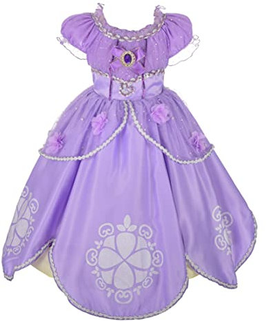 Lito Angels Princess Sofia the First Costume Fancy Dress Up for Kids Girls, Birthday Party Outfit Age 3-4 Years, Floor Length (Tag Number 110)