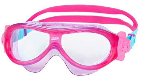 Zoggs Kids' Phantom Mask with UV Protection And Anti-fog Swimming Goggles, Pink/Purple/Aqua, 0-6 Years