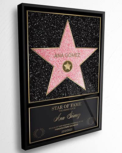 Panorama Hollywood Star of Fame 70x100 cm - Certificato Passeggiata della Fama - Regali Personalizzati