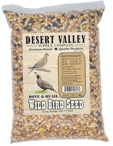 Desert Valley Dove and Quail Seed, All Natural Premium Wild Bird and Wildlife Food (3 Pounds)