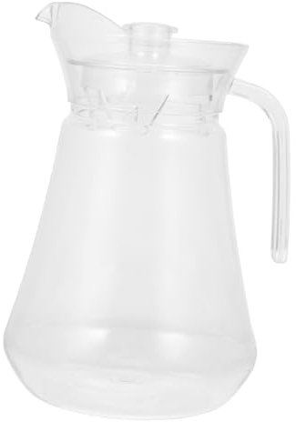 Mikinona Brocca Per Succo D'arancia Trasparente 1,5l in Acrilico Coperchio Rimovibile, Contenitore Per Bevande Fredde e Calde, Adatta Per Picnic, Feste e Uso Familiare