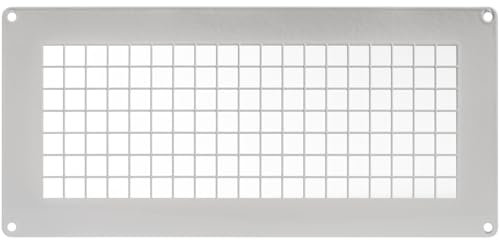 Repa Market 10 x 5 Inch / 250 x 120 mm White Galvanized Steel Rectangular Crawl Space Vent Grid - Inlet Outlet Ventilation Guard - Universal Metal Air Supply Exhaust Protection Mesh