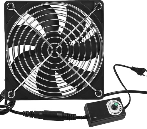Ventilador de caja de PC de 120 mm con control de velocidad - doble rodamiento de bola, silencioso de 220 V para computadora portátil, TV, radio, enrutador