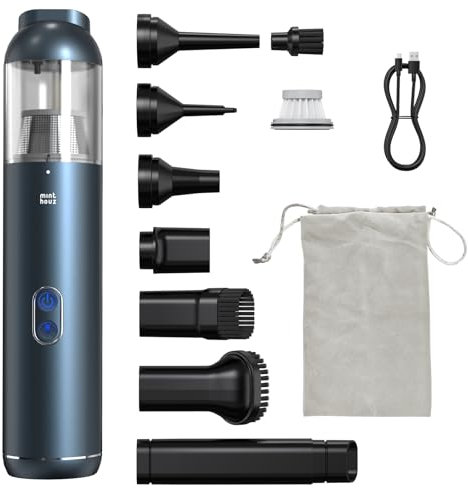 Minthouz Mini aspirateur à Main, 15000PA Puissant aspirateur Main avec lumière LED, 2H Quick QC 3.0 Charge Rapide,Petit aspirateur Portable pour la Voiture, la Maison, Le Bureau, Les Coins